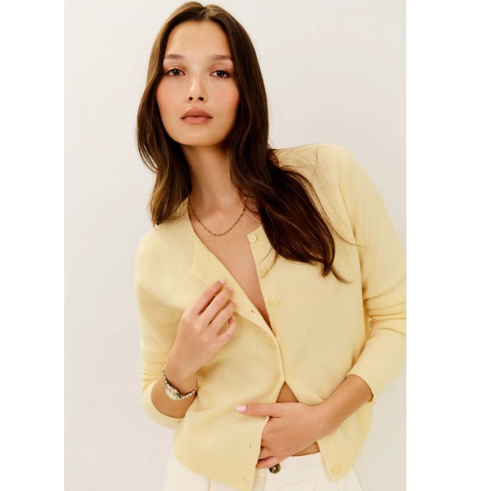 NWT Reformation Clara Cashmere Crew Cardigan Size Medium
